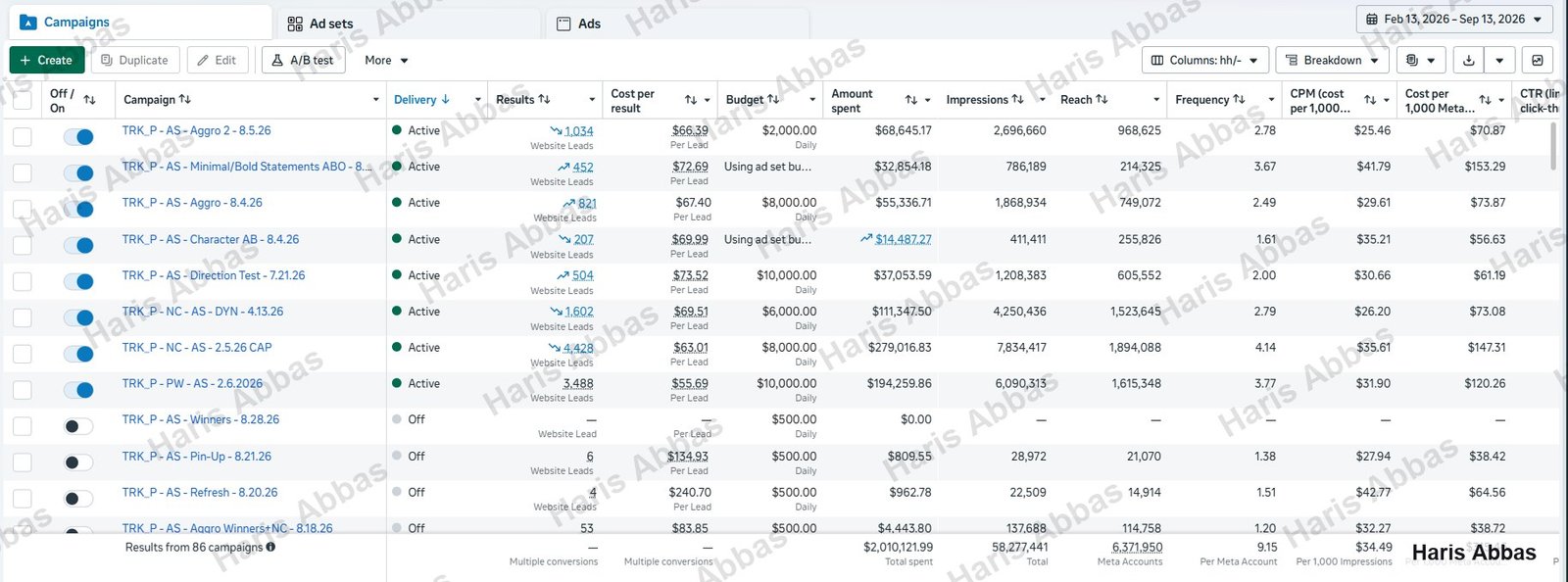 Live platform screenshot, INSURANCE / USA, $2.01M IN 7 MONTHS